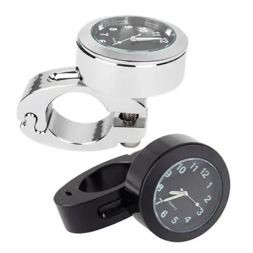 Produktbild: BUGUUYO 2St Autouhr Fahrraduhr Motorraduhren Lenkeruhr Fahrrad Uhr Achten Sie auf den Lenker kleine Motorraduhr am Lenker montierte Uhr Uhr Aluminiumlegierung