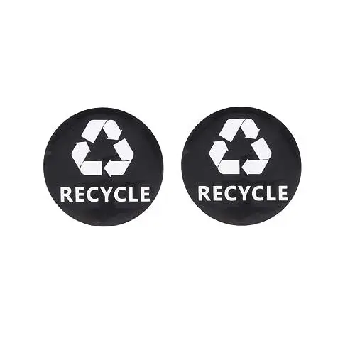 Produktbild: BUGUUYO 2pcs Recycling Aufkleber Set Pvc Mülltonne Symbol Etiketten Für Home Office Auto Recycling Bin Fenster Aufkleber