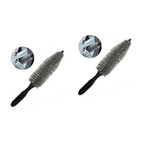 Produktbild: BUGUUYO 2St Felgenbürste reinigungsbürste Auto Pflege autozubehör autowasch Autopflegezubehör Auto zubehör auto4parts autowäsche Reinigungswerkzeug waschanlage Cars Auto Rad bürste Black