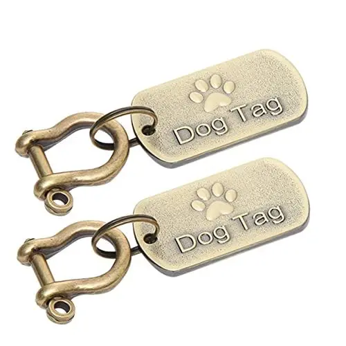 Produktbild: BUGUUYO 2 Stücke Erkennungsmarken Brief Design Retro Edelstahl Haustier Gravierte Id Tags Für Katzen Hunde Haustiere