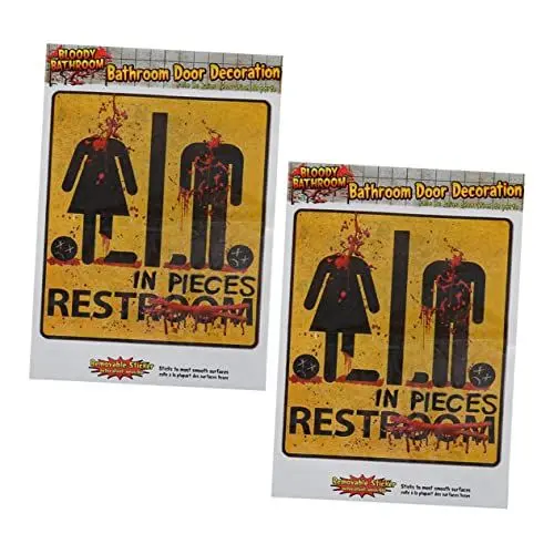 Produktbild: BUGUUYO 2er-set Halloween-wandaufkleber Für Zuhause Blutige Badezimmer-aufkleber Pvc Leicht Abziehbar Klebend Gruseliges
