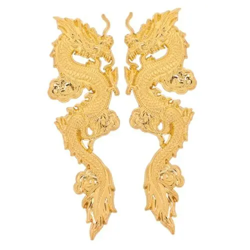 Produktbild: BUGUUYO 2st Autoaufkleber Totem Autoembleme Für Männer Drachenaufkleber Für Fahrzeuge Chinesischer Aufkleber Autoembleme Lustig Drachenaufkleber Für Lkws Auto-embleme Golden Zinklegierung