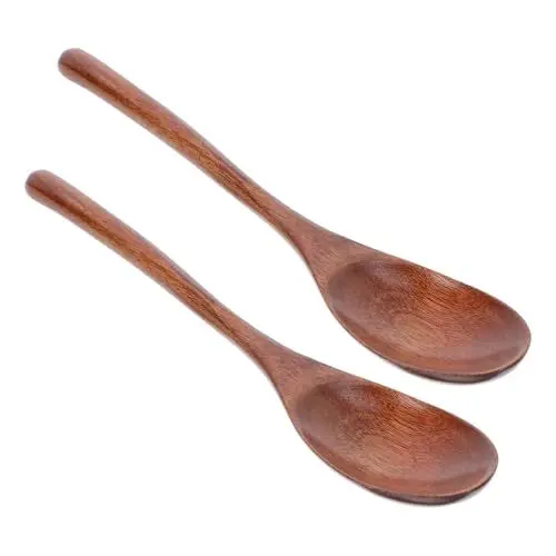 Produktbild: BUGUUYO Ergonomisches Holzlöffel-set Salatlöffel Besteck Suppenlöffel Rührlöffel Mit Asiatischem Griff Natürlich Und Sicher Für Den Einsatz in Der Küche