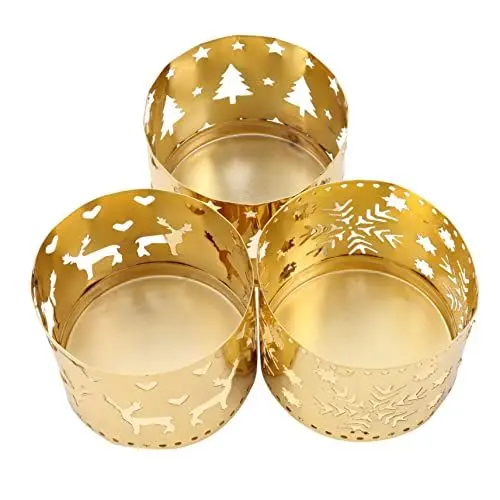 Produktbild: BUGUUYO 3pcs Eisen Tee Licht Kerzenhalter Elegante Weihnachten Dekorative Desktop Stehen Für Hause