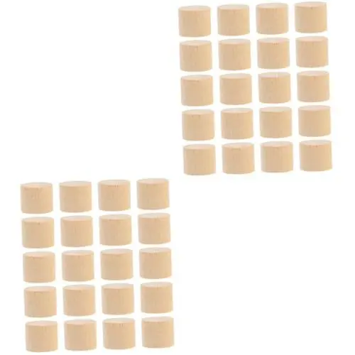 Produktbild: BUGUUYO Holzzylinder Zum Basteln 40 Stk Block Holzblöcke Bastelmaterial Holzprojekte Holzornament Holzdekoration Holzbausteine Holzklötze Zum Basteln Bastelblöcke Aus Holz Holzzylinder Birke Brown