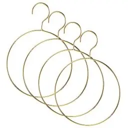 Produktbild: BUGUUYO 4 Stück Handtuchhalter Ständer Mehrzweck-Kleiderbügel Goldener Handtuchring Krawatten-Aufhängehaken Gürtelaufhänger Für Schrank Krawattenring-Aufhänger