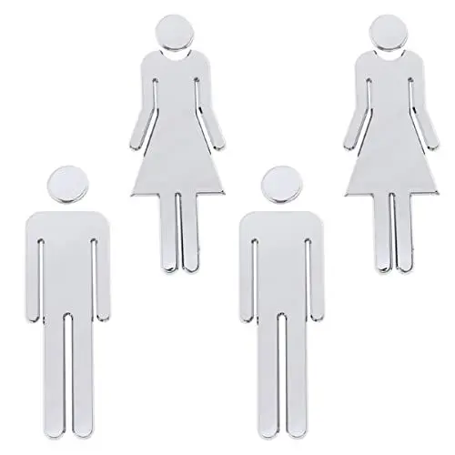 Produktbild: BUGUUYO Praktische 4er Toilettenschilder 12cm Toilettenkennzeichnungsschilder Und Edle Waschraumschildschilder