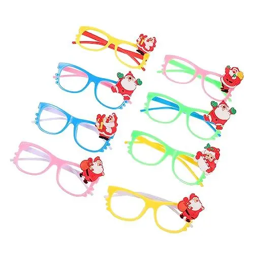 Produktbild: BUGUUYO 8St leuchtende Gläser weihnachtsbrillengestelle leuchtende Brille leuchtende Dekorationen weihnachtsdeko kinderferngläser Weihnachtsbrillenrahmen Gläser Dekorationen Plastik