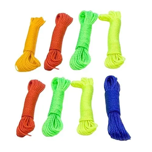 Produktbild: BUGUUYO 10m Nylon Wäscheleine Wetterfeste Starke Camping Seile Vielseitig Multi Zufällige Farbe