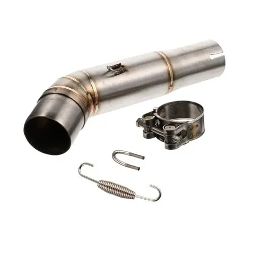 Produktbild: BUGUUYO Auspuffrohr Mittelrohr für Motorradauspuff Auspuff Mittelrohr zentrale Anschlussrohrschalldämpfer Auspuffmittelrohre Rostfreier Stahl Silver