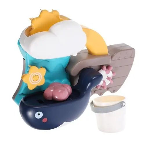 Produktbild: BUGUUYO Badezimmerspielzeug Für Kinder Wasserfallbadewanne Badespielzeug Für Babys Badespielzeug Badewannenspielzeug Mit Drehbarem Wasserrad Kinderzimmer Dekore Plastik