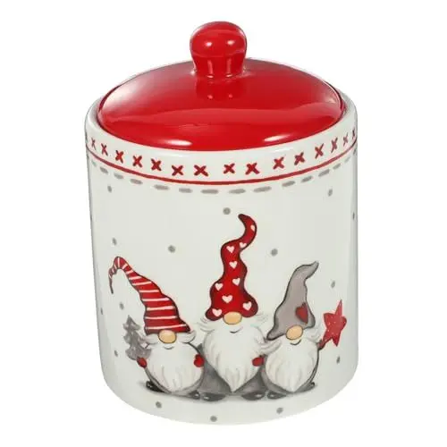 Produktbild: BUGUUYO Handgefertigter Weihnachts-süßigkeitenhalter Keramik-teedose 473 Ml Weihnachtsplätzchendosen Luftdichte Dose Zur Aufbewahrung Von Snacks