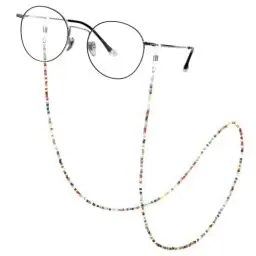 Produktbild: BUGUUYO 2stücke Brillenkette Damen Bunte Perlen Eyeglass Holder Kette Vintage Design Für Sonnenbrillen Und Lesebrillen Für Brillenträger Dekorativer Brillenhalter Mit Sicherem Halt