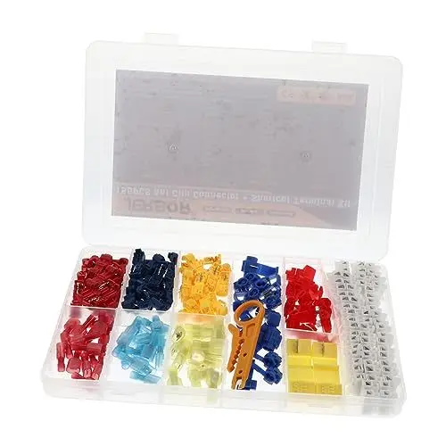 Produktbild: BUGUUYO Flachstecker-Kombinationsset 155-teilig/Box Drahtspleißset Crimper-Schnellverbinder für Drahtklemmen Ameisenclip