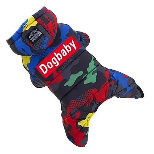 Produktbild: BUGUUYO Flanelljacke Für Hunde Hundemantel Für Kaltes Wetter Orange Hundejacke Hund Daunenjacke Designer-hundekleidung Camouflage-Hunde-Hoodie Haustiermantel Mit Hoodies Laufweste Winter