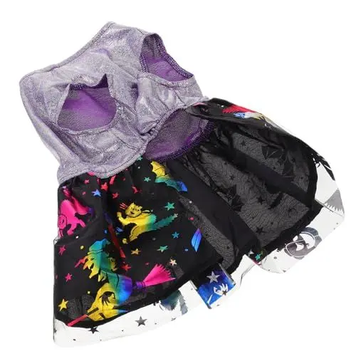 Produktbild: BUGUUYO Halloween Hundekleid Spinnennetz-Muster Verstellbar Und Bequem Für Haustierpartys Und Festlichkeiten Glänzendes Pflegeleicht Und Langlebig