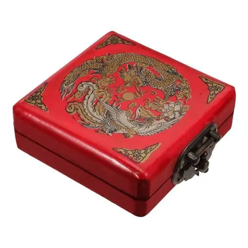 Produktbild: BUGUUYO Chinesische Schmuckschatulle Holzbox Ohrringhalter Organizer