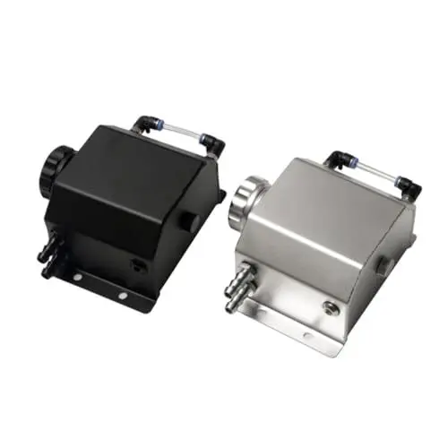 Produktbild: BUGUUYO 1L Aluminium Auto Öl Catch Can Universal Fit Öl Gas Separator Entlüftungstopf Silber Leichtgewicht für Motorschutz