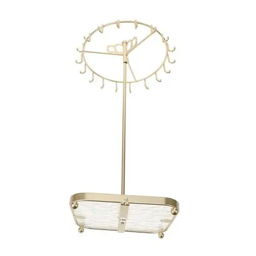 Produktbild: BUGUUYO Schmuck Organizer Ständer Rotierenden Ohrring Display Rack Acryl Schmuck Rack Gold