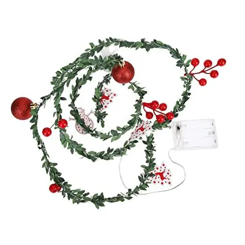 Produktbild: BUGUUYO Weihnachtsbaumbeleuchtung Rote Früchte Und Lichterketten Dekorative -leuchten Für Die Dekoration
