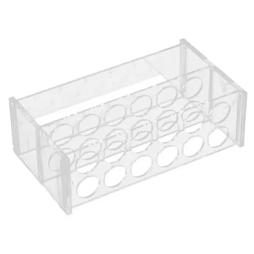Produktbild: BUGUUYO Reagenzglas Probenröhrchen Testrohrständer Mit 6 Fächern Wiederverwendbarer Reagenzglasständer Für Zentrifugenröhrchen Transparentes Testrohrregal Für Laboranwendungen Stabil Und Langlebig