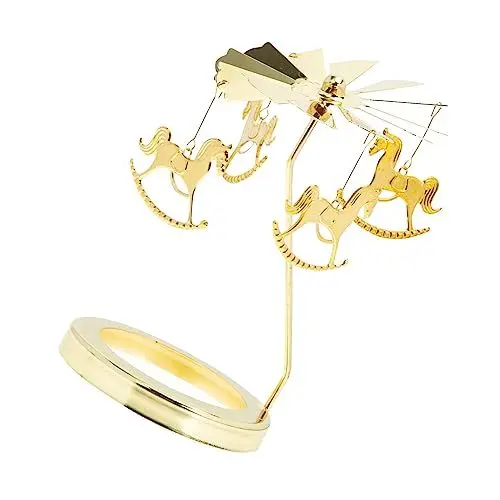 Produktbild: BUGUUYO Zubehör für drehbare Kandelaber Hochzeitskerzenständer Drehaltar Tisch-Kerzenständer weihnachtsdeko Christmas Decorations Kerzentablett Kerzenkarussell Schmiedeeisen Golden