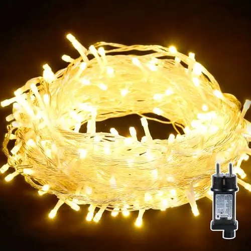 Produktbild: BUICXJKZ Lichterkette 10m+3m 100LEDs Weihnachtsbeleuchtung aussen mit Timer, 8Modi IP44 Wasserdicht Lichterketten für Außen & Innen Weihnachtsbaum Balkon Weihnachten Garten Hochzeit Party (Warmweiß)