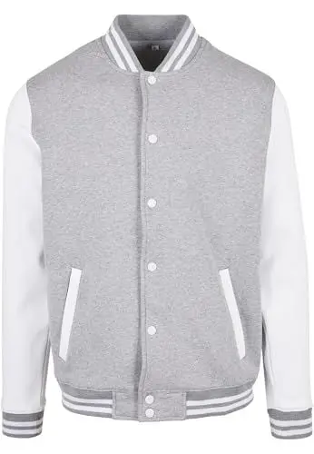 Produktbild: Build Your Brand Basic College Jacket Heather Grey/White XL