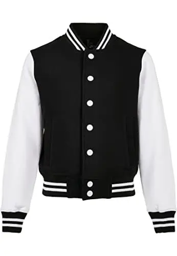 Produktbild: Build Your Brand Unisex Kinder Organic Kids Sweat College Jacket Jacke, black/white, 134-140