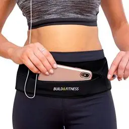 Produktbild: Build & Fitness Laufgürtel mit YKK Reißverschluss - Verstellbare Taillenweite, Schlüsselclip - Passt für Alle Smartphones, Schlüssel, Karten - Bauchtasche Damen und Herren - Laufen, Walken, Sport
