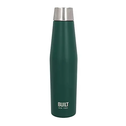 Produktbild: BUILT Apex Thermos-Wasserflasche mit Deckel, Auslaufsicher, 18/10 Edelstahl, Wiederverwendbar, Sweat-Proof, 100 Prozent BPA-frei, Waldgrün, 540 ml