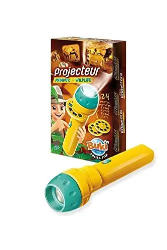Produktbild: BUKI France Mini-Projektor Tierwelt - Mini-Projektor mit 24 Dias, Farbig illustriertes Begleitheft, 1 LR03-Batterie, Ab 5 Jahren