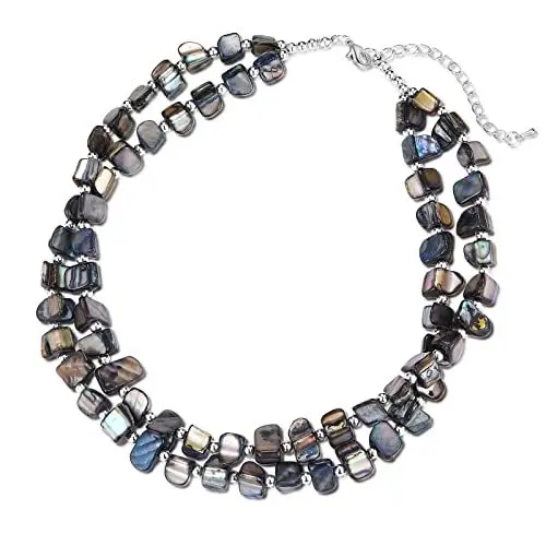 Produktbild: Bulinlin Boho Bunte Perlenkette Damen Muschelkette Strand Sommer Verstellbar Bohemian Choker Halsketten FüR Frauen Und MäDchen(Black)