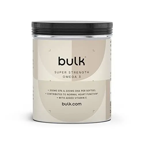 Produktbild: Bulk Extra Starke Omega 3 Weichkapseln, 3000 mg pro Portion, 990 mg EPA und 660 mg DHA pro Portion, hochdosiert, Fischöl, 1000 mg, 270 Kapseln
