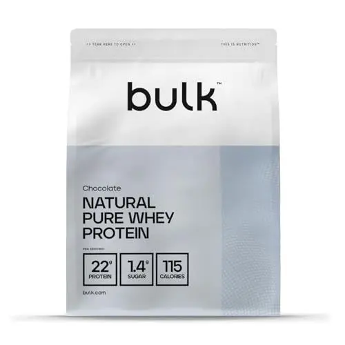 Produktbild: Bulk Natürliches Pure Whey Protein Pulver, Eiweißpulver, Schokolade, 500 g, Verpackung Kann Variieren