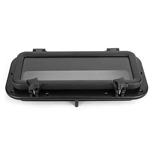 Produktbild: Bullauge, Yosoo4mm Gehärtetes Glas Rechteckiger Bullaugenrahmen Auslaufsicher Wasserdicht für Boot/Yacht/RV/Industrieauto Schwarz für Fenster Wohnwagen Bullauge Dachfenster