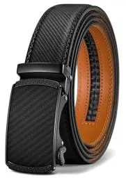 Produktbild: BULLIANT Gürtel Herren, Gürtel Ratsche Ledergürtel Automatikschließe für Herren Anzug Business Kleidung,Breit 35mm,Größe Angepasst(Schwarz-120cm/34-40