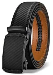 Produktbild: BULLIANT Gürtel Herren, Gürtel Ratsche Ledergürtel Automatikschließe für Herren Anzug Business Kleidung,Breit 35mm,Größe Angepasst(Schwarz-130cm/38-44