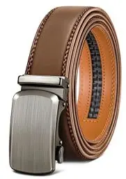 Produktbild: BULLIANT Gürtel Herren, Gürtel Ratsche Ledergürtel Automatikschließe für Herren Anzug Business Kleidung,Breit 35mm,Größe Angepasst(Tawny-110cm/30-36