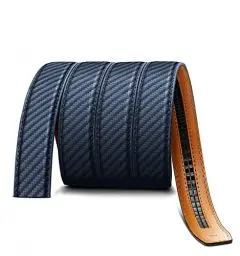 Produktbild: BULLIANT Gürtel Herren, Ledergürtel Automatikschließe Ratsche Gürtel Anzug 35mm,Ohne Schnalle,Größe Angepasst(Navy Blau-120cm/26-40