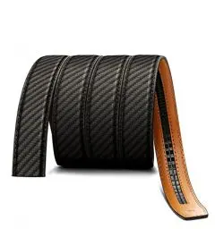 Produktbild: BULLIANT Gürtel Herren, Ledergürtel Automatikschließe Ratsche Gürtel Anzug 35mm,Ohne Schnalle,Größe Angepasst(Schwarz-120cm/26-40