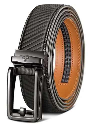 Produktbild: BULLIANT Gürtel Herren, Ledergürtel Herren Gürtel Ratsche Automatik Schnalle für Anzug und Freizeit 35mm,Größe Angepasst(Heiliges Grau-115cm/32-38