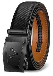 Produktbild: BULLIANT Gürtel Herren, Ledergürtel Ratsche Gürtel Automatikschließe für Herren Business Anzug,Breit 35mm Gürtel,Größe Angepasst(Schwarz-130cm/38-44