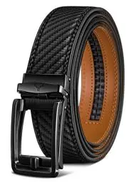 Produktbild: BULLIANT Gürtel Herren, Ledergürtel Herren Gürtel Ratsche Automatik Schnalle für Anzug und Freizeit 35mm,Größe Angepasst(Schwarz-125cm/36-42