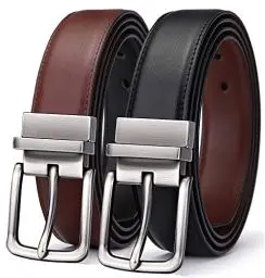 Produktbild: BULLIANT Ledergürtel Herren, Wendegürtel Herren Leder 31mm für Business Anzug und Jeans Gürtel,Ein Gürtel Wendbar Zwei Farben(Schwarz/Hellbraun,120cm/40-42