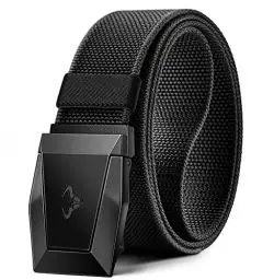 Produktbild: BULLIANT Taktischer Gürtel, Gürtel Herren Arbeitsgürtel Militär Wandern 3,8cm,Schnellverschluss Metallschnalle(Schwarz,110cm/32-36