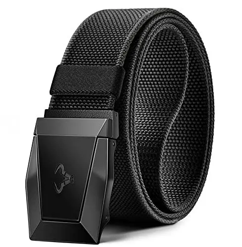 Produktbild: BULLIANT Taktischer Gürtel, Gürtel Herren Arbeitsgürtel Militär Wandern 3,8cm,Schnellverschluss Metallschnalle(Schwarz,135cm/42-46