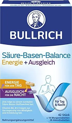 Produktbild: Bullrich Säure-Basen-Balance Energie + Ausgleich 42 Tabletten | Unterstützt das allgemeine Wohlbefinden | Mit Zink für einen ausgeglichenen Säure-Basen-Haushalt | Spezielles 2-Phasen-Konzept