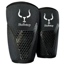 Produktbild: Bullstep - Kniebandage Kraftsport 7mm Neopren | Knee Sleeves Powerlifting | Kniebandagen Bodybuilding für Crossfit | Kniebandagen gewichtheben | Kniebandage Gym | Knie Kompressionsbandage