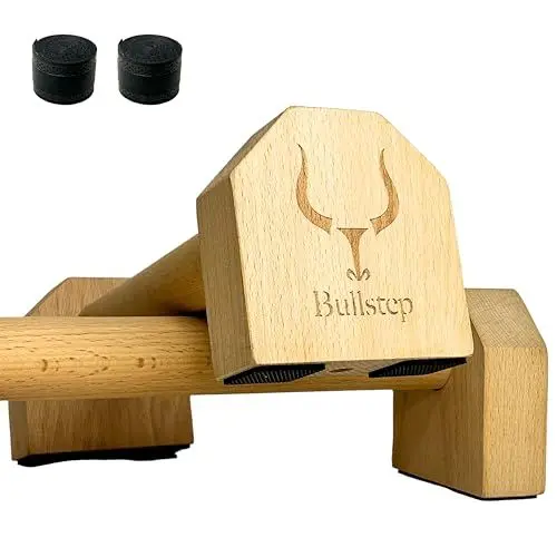 Produktbild: Bullstep - Liegestützgriffe Holz | Parallettes Calisthenics | Handstand Canes für Fitness, Gym, Crossfit | Calisthenics Griffe | Push Up Bars | Handstand Griffe | Calisthenics Equipment